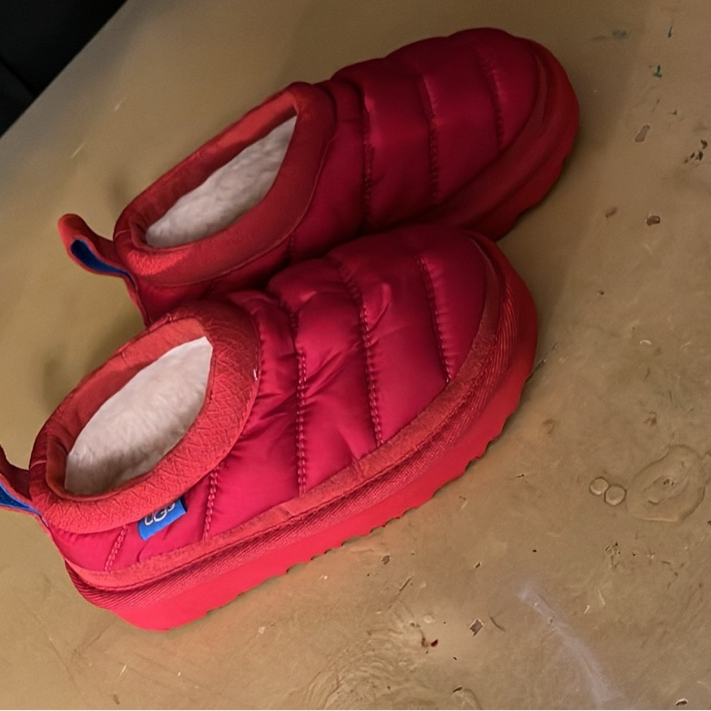 UGG Kids Red Quilted Slippers